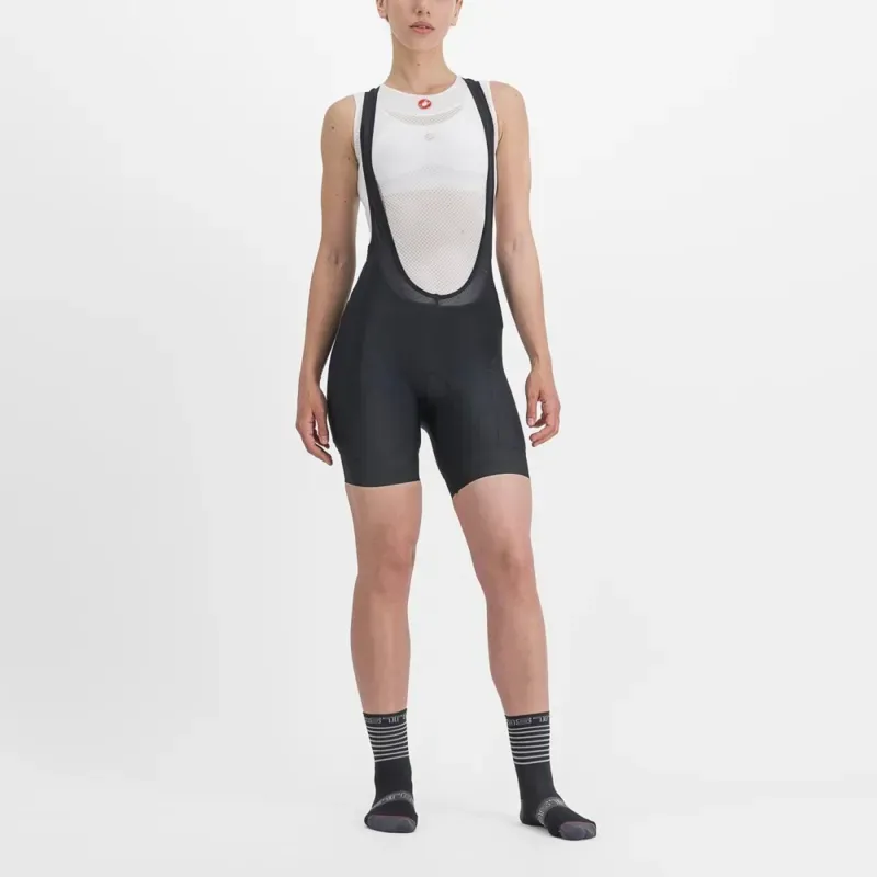 Castelli Prima Women's Bib Shorts in Black and Hibiscus