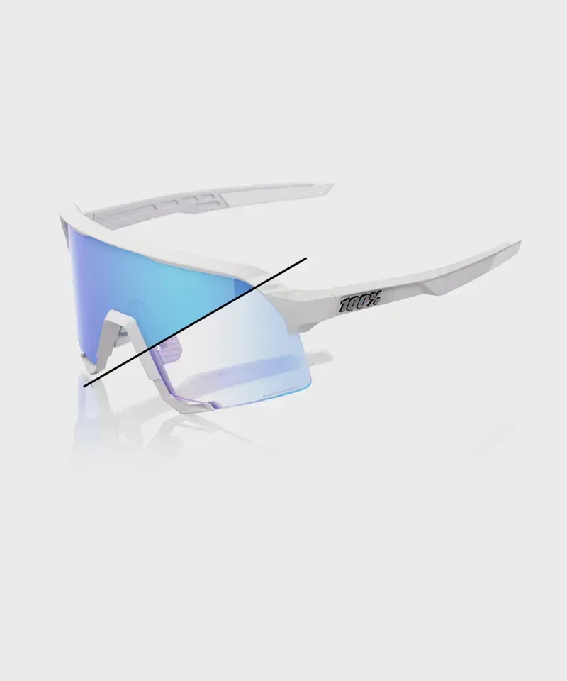 100 Speedcraft Bastille LE Glasses-Pearl White Glitter/Blue Mirror Photochromic