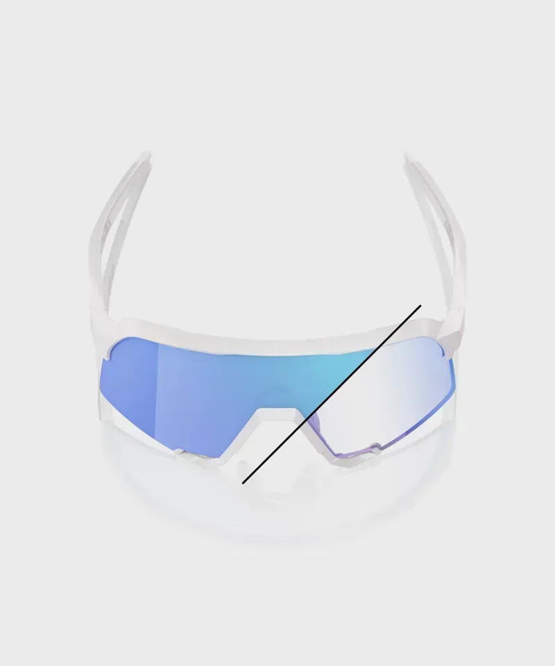 100 Speedcraft Bastille LE Glasses-Pearl White Glitter/Blue Mirror Photochromic-1