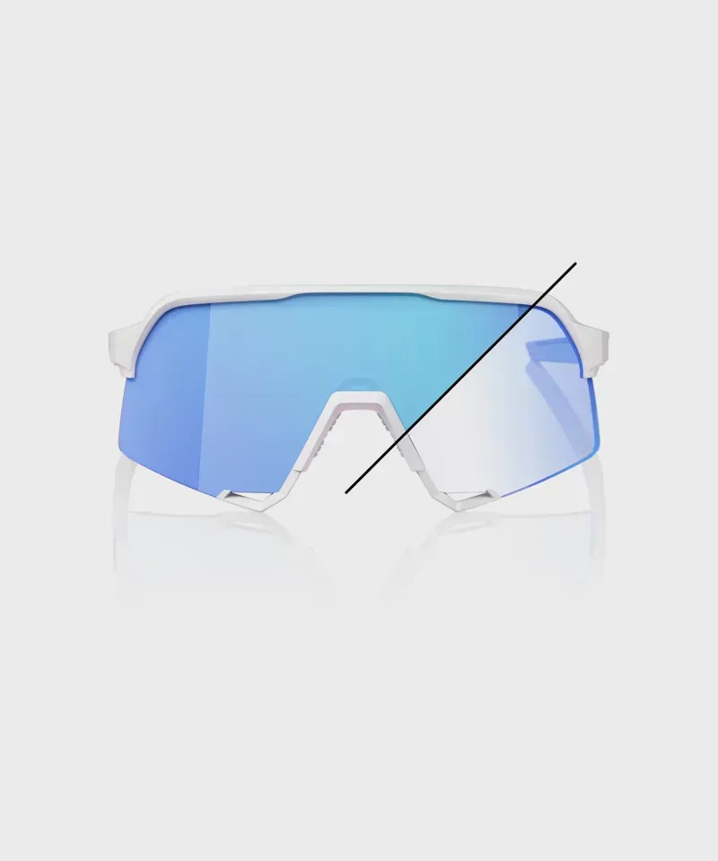100 Speedcraft Bastille LE Glasses-Pearl White Glitter/Blue Mirror Photochromic-3