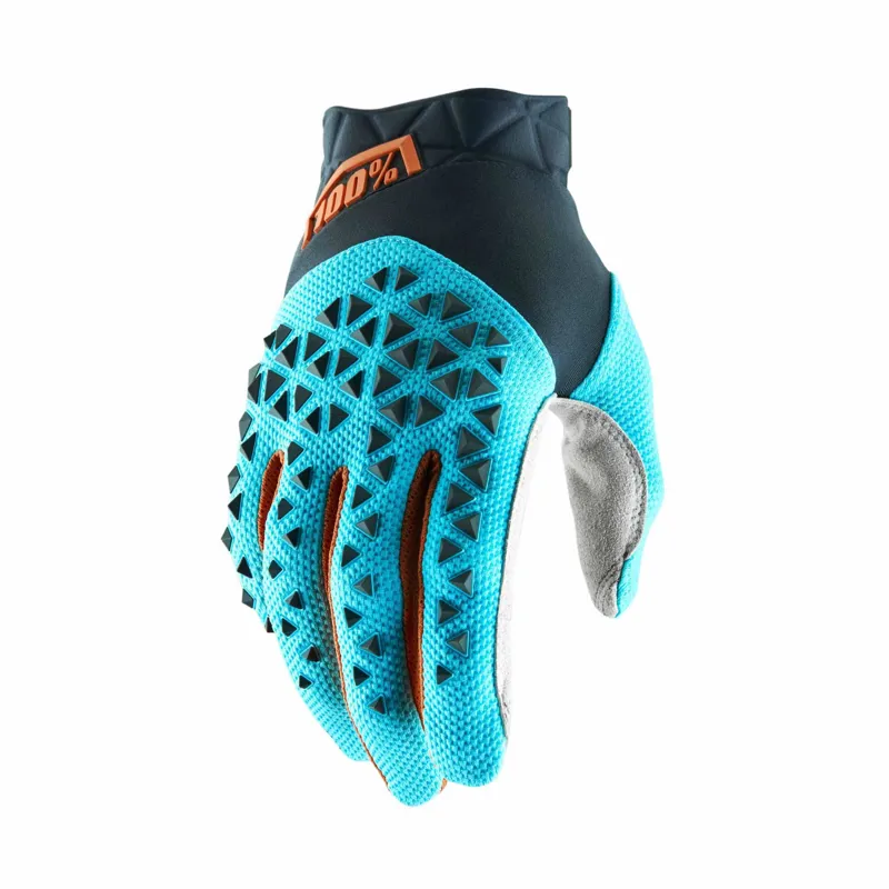 100 Percent Airmatic Glove Grey/Ice Blue/Bronze