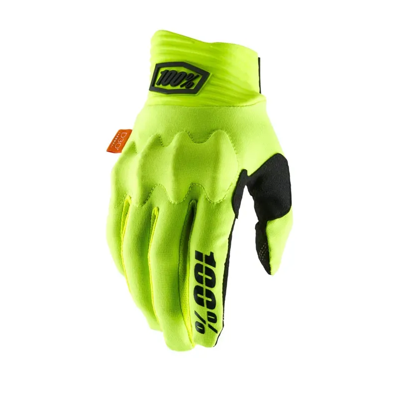 100% Cognito D30 Gloves in Black/Fluo Yellow