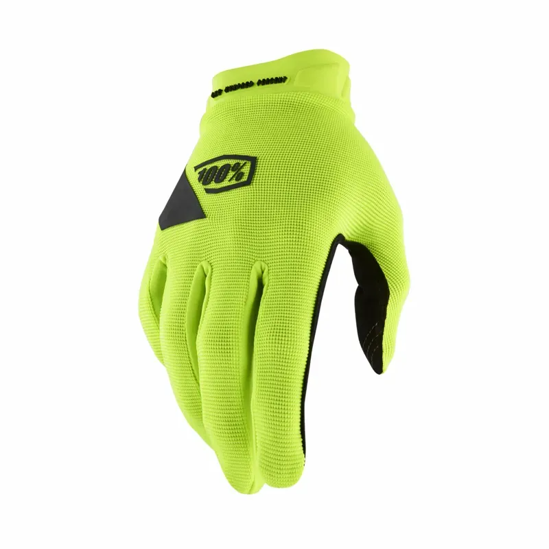 100 Percent Ride Camp Gel Gloves in Fluo Yellow