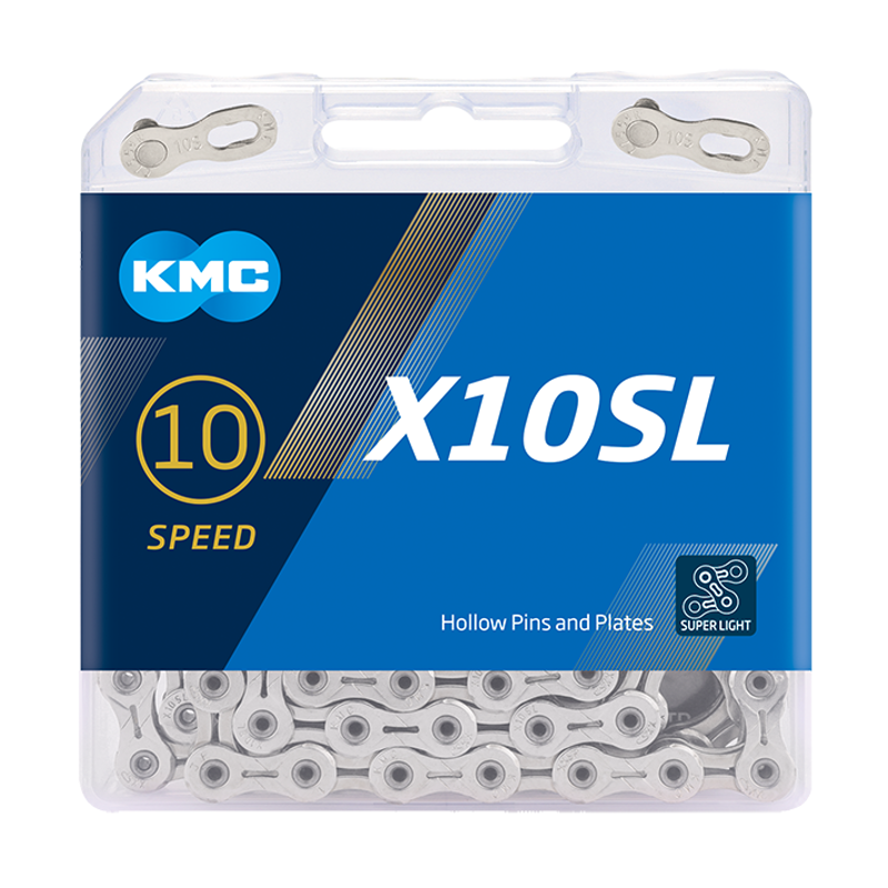 KMC X10SL 10-speed 114-link Chain in Silver-1