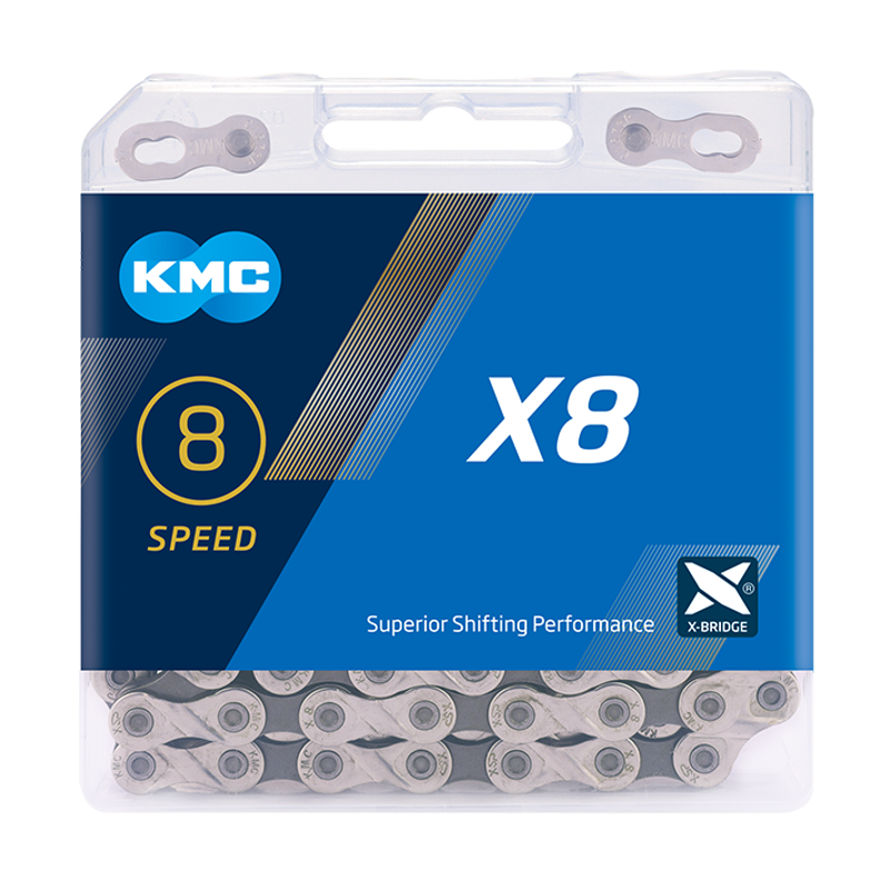 KMC X8 8-speed 114-link Chain in Silver-1
