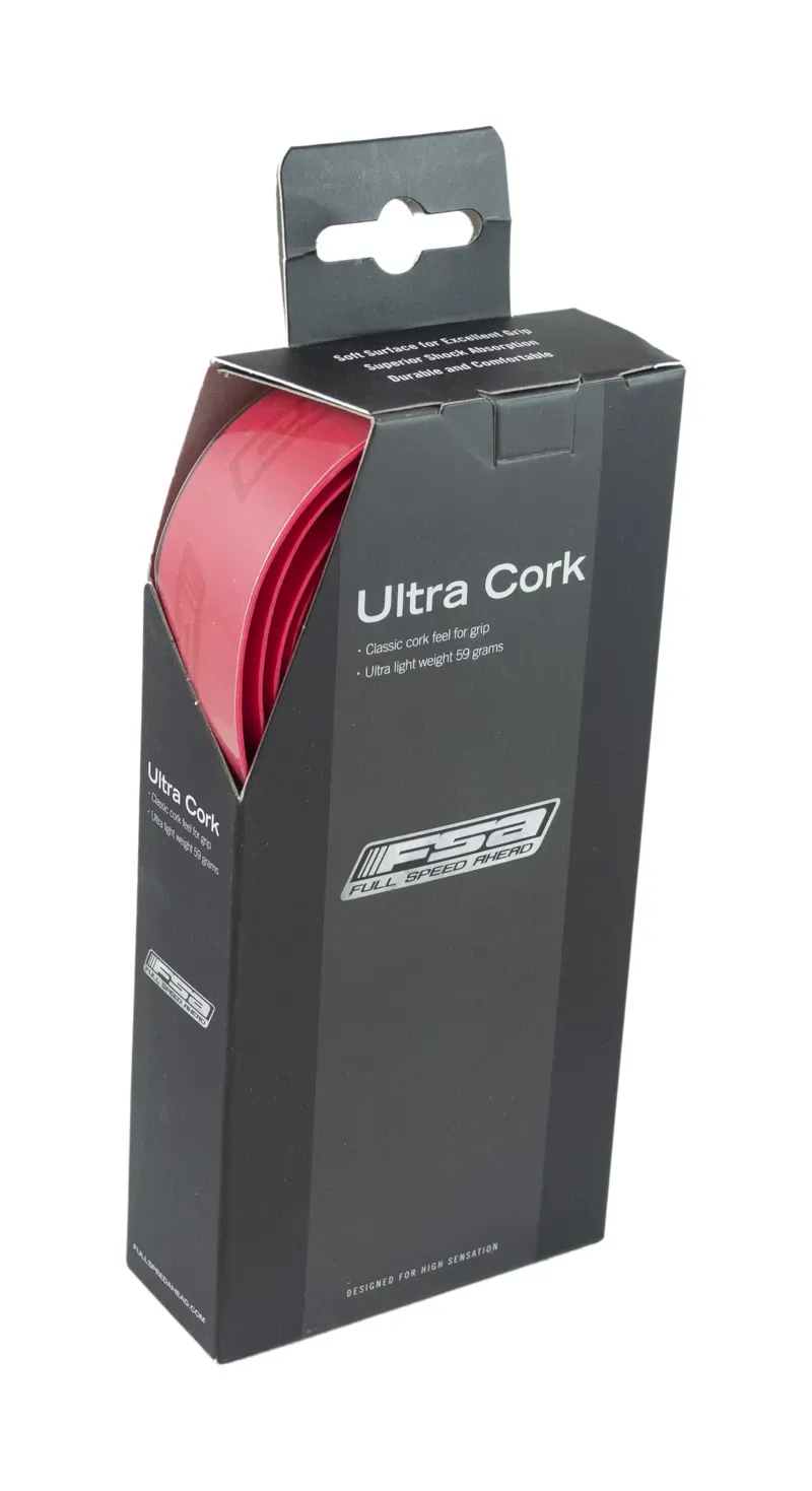FSA Ultra Cork Road Bike Handle Bar Tape in Red