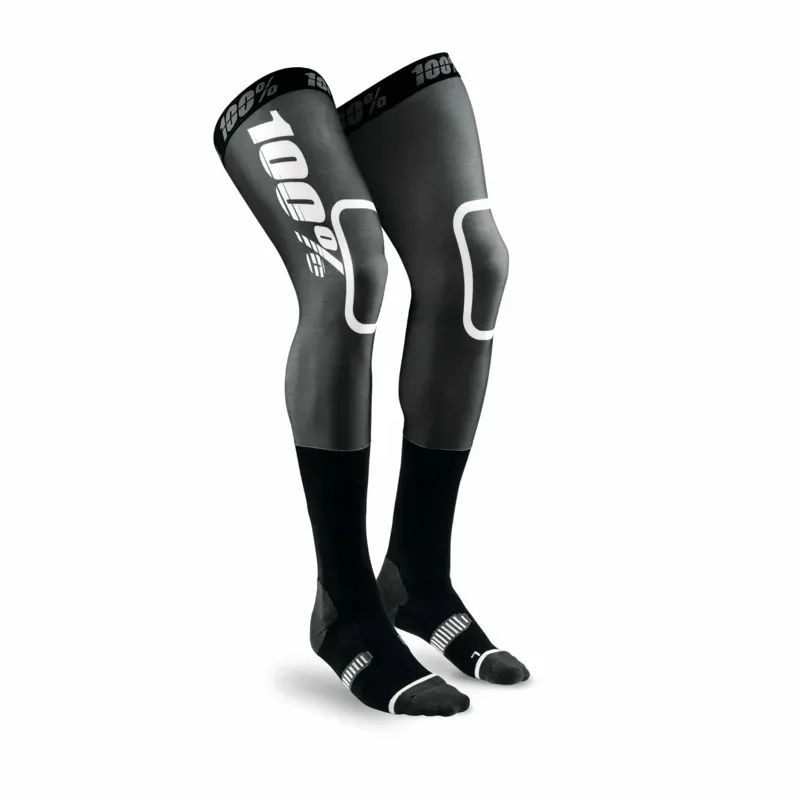 100% REV MX Knee Brace Socks in Black/White