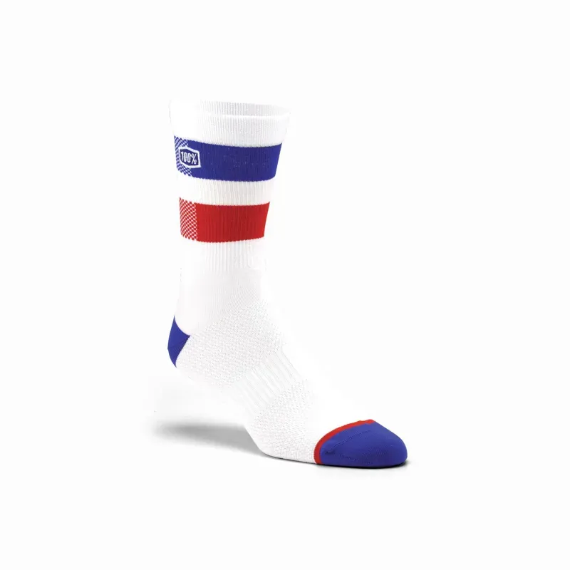 100% Flow Performance Socks in White
