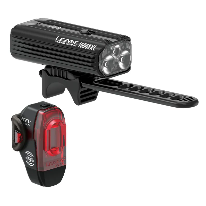 Lezyne Super Drive 1600XXL / KTV Pro Smart Light Set in Black