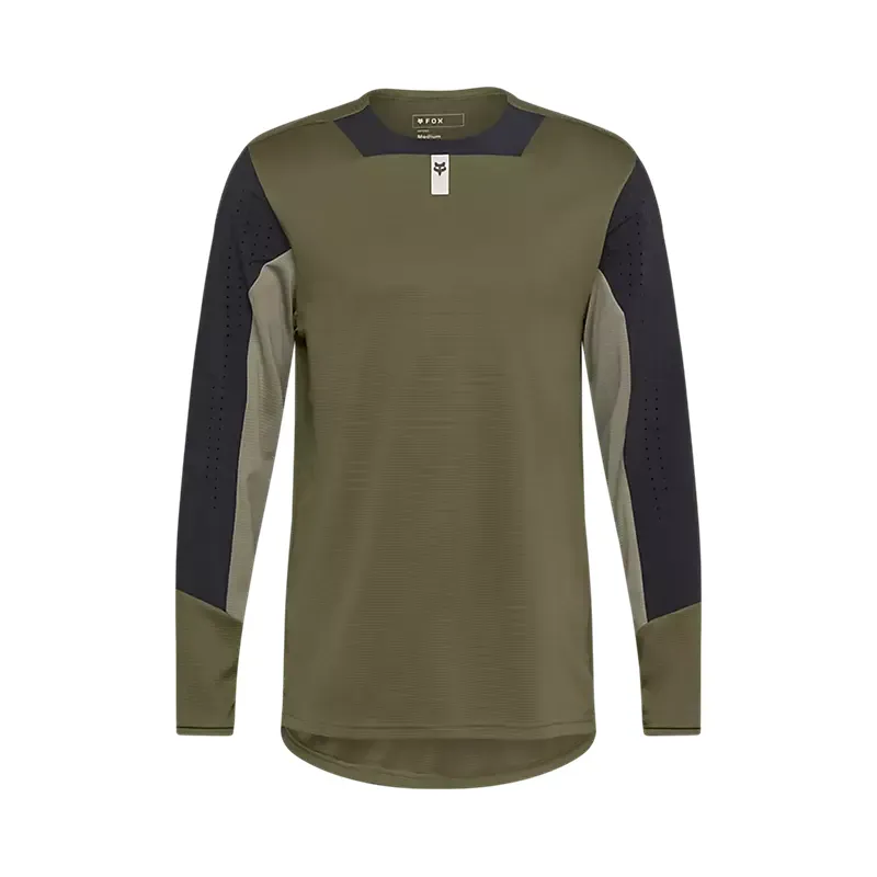 Fox Defend Long Sleeve Jersey in Olive Green