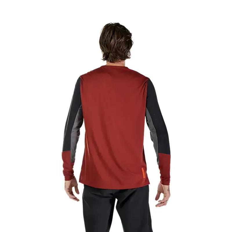 Fox Defend Long Sleeve Jersey in Rust Brown-3