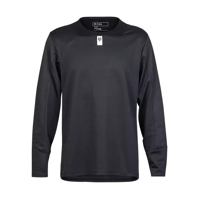 Fox Youth Defend Long Sleeve Jersey in Black