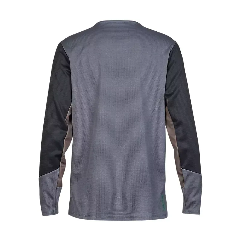 Fox Youth Defend Long Sleeve Jersey in Graphite Grey-1
