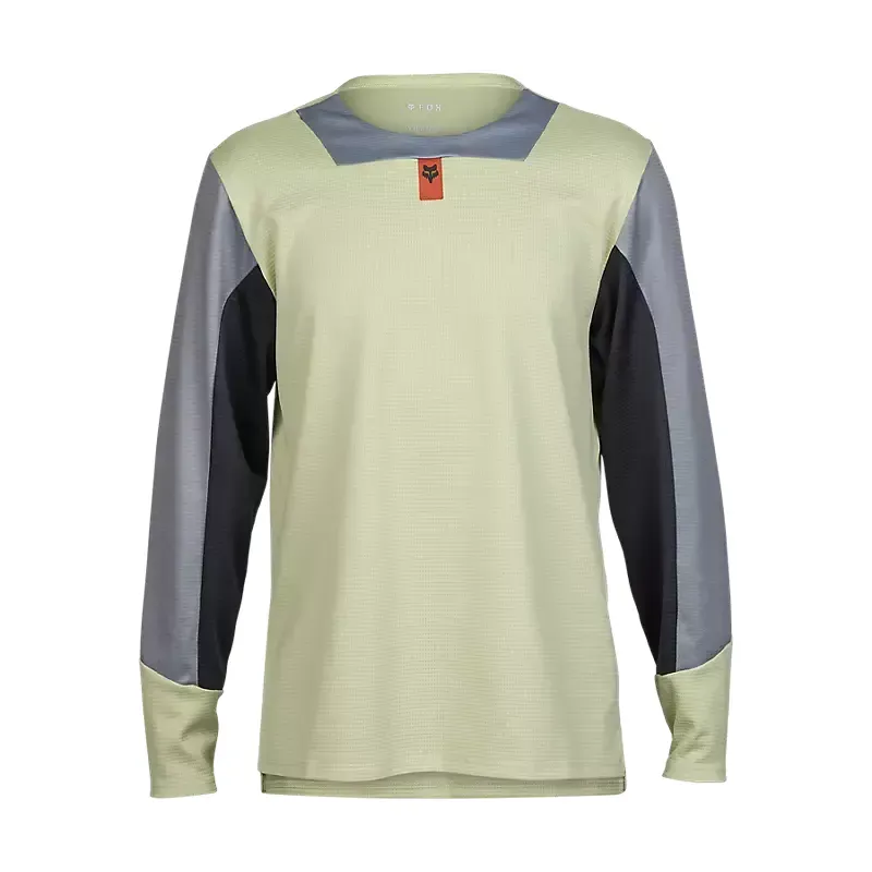 Fox Youth Defend Long Sleeve Jersey in Cactus Green