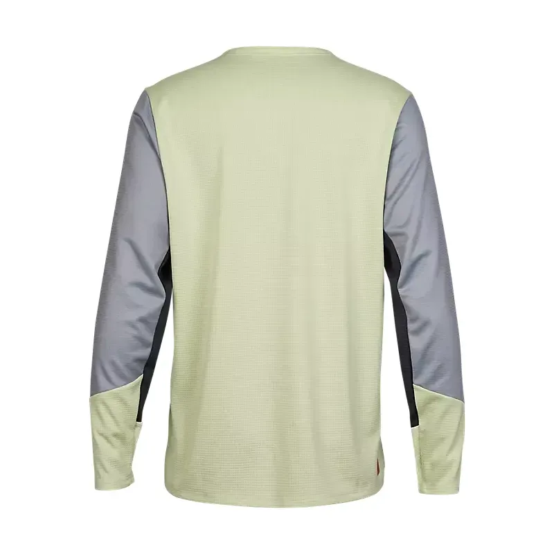 Fox Youth Defend Long Sleeve Jersey in Cactus Green-1