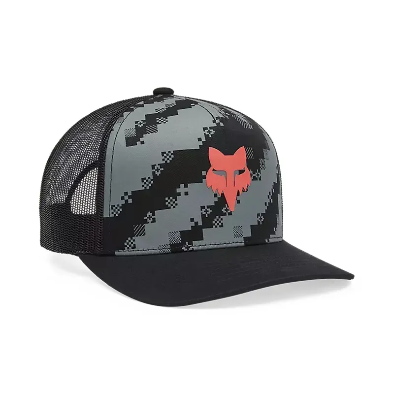 Fox Image Trucker Hat in Black