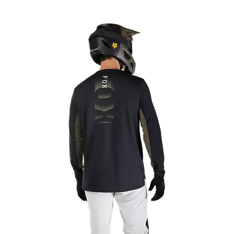 Fox Defend Park Long Sleeve Jersey in Black-3