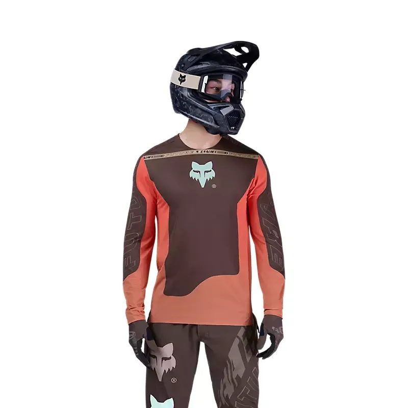 Fox Flexair Elevated Long Sleeve Jersey in Cocoa Brown-2