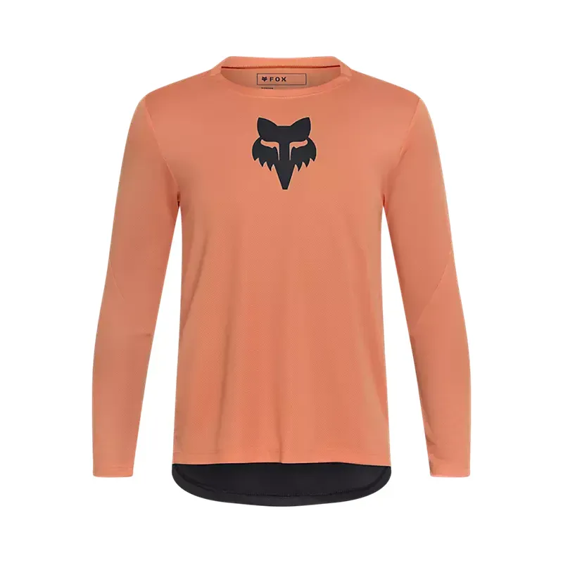 Fox Youth Ranger Fox Head Long Sleeve Jersey in Coral