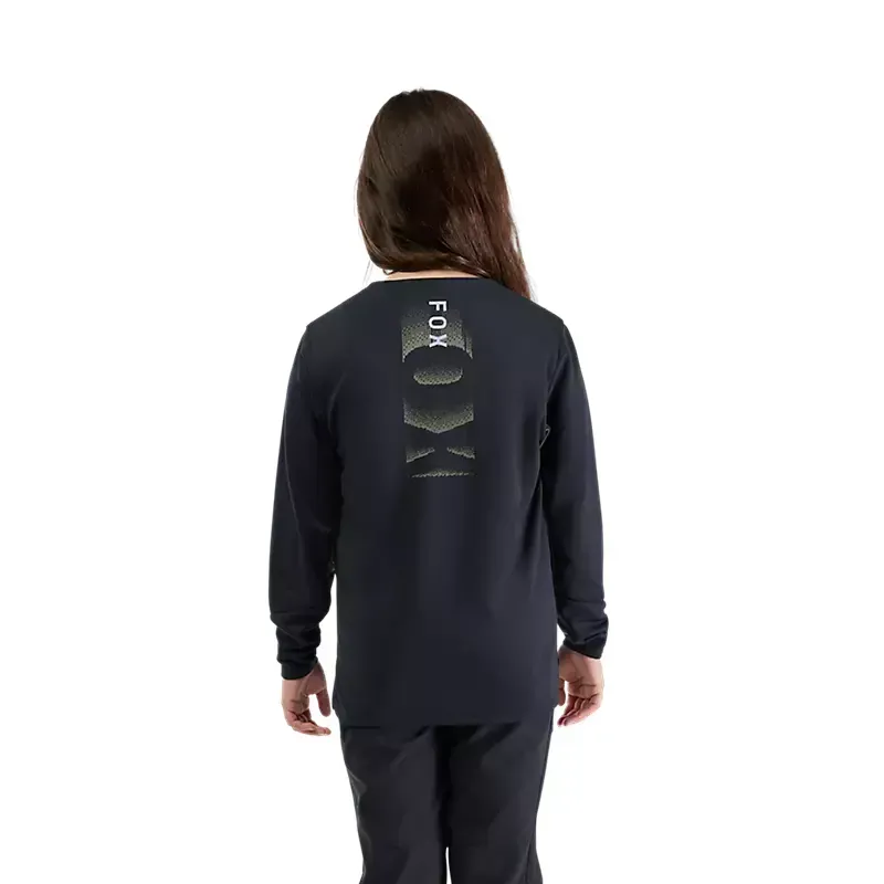 Fox Youth Defend Park Long Sleeve Jersey in Black-3