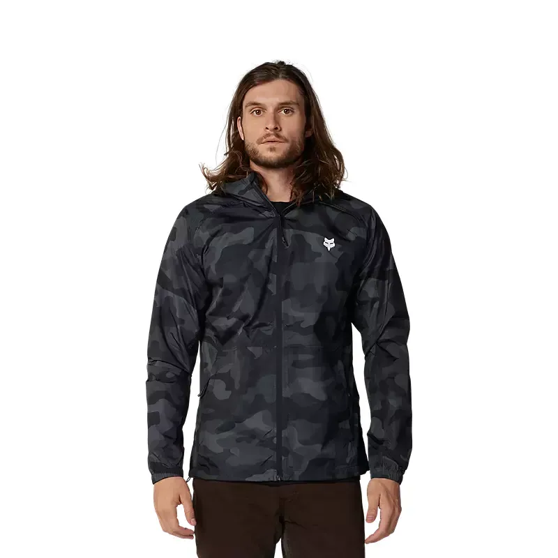Fox Head Camo Windbreaker Jacket in Black Camouflage