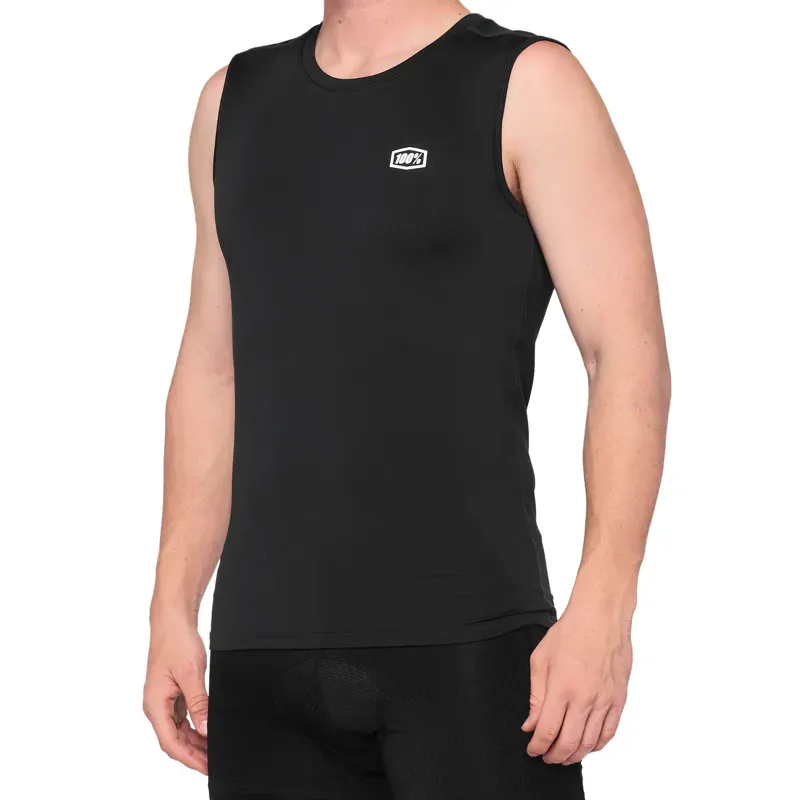 100% Basecamp Sleeveless Base Layer in Black