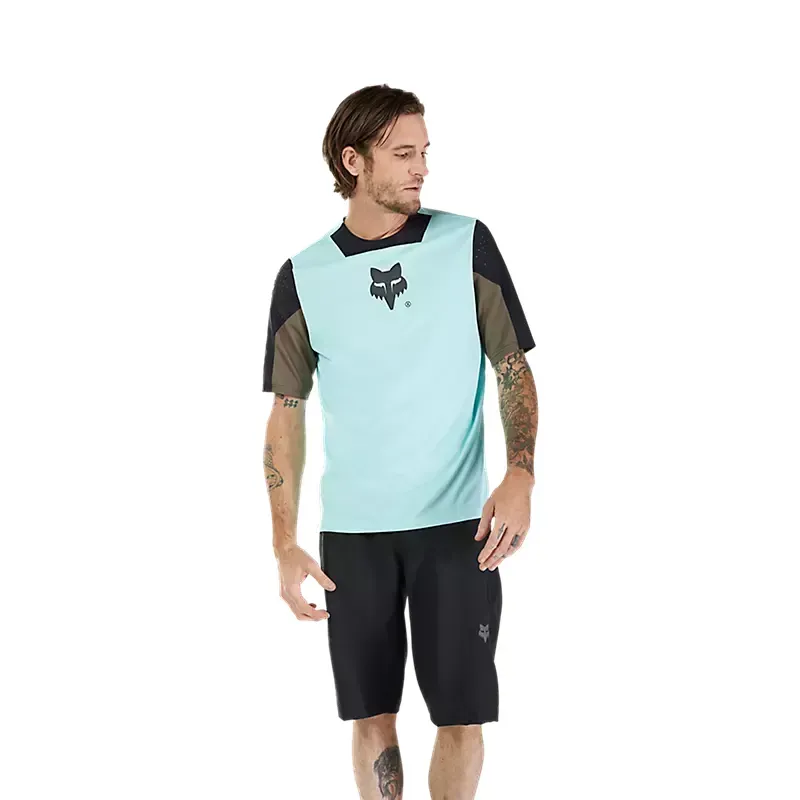 Fox Defend Elevated Short Sleeve Jersey in Light Blue-2