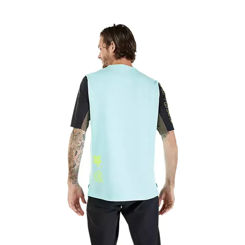 Fox Defend Elevated Short Sleeve Jersey in Light Blue-3