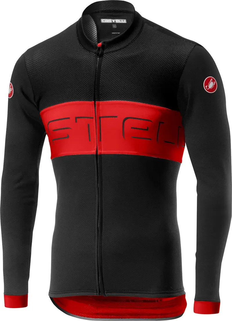 Castelli Prologo VI Long Sleeve Full Zip Jersey in Black