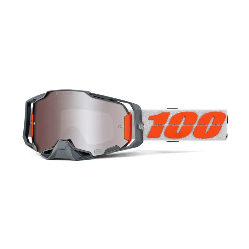 100% Armega HiPER Mirror Silver Lens Goggles in Silver