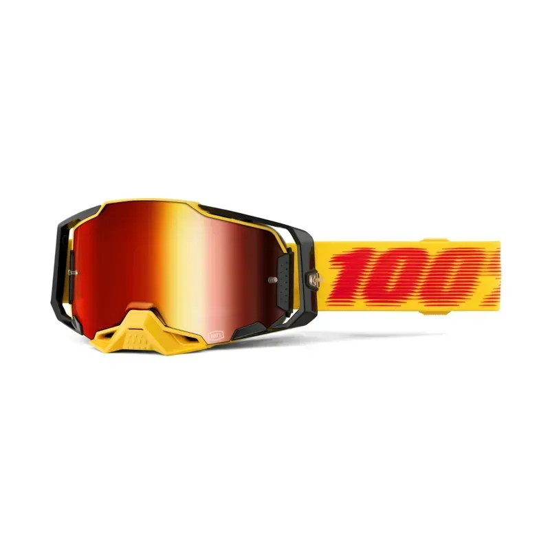 100% Armega Mirror Red Lens Goggles in Tetsu