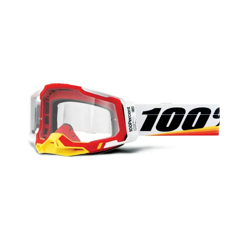 100% Racecraft 2 Goggles in Clear Lens/Arsham Red