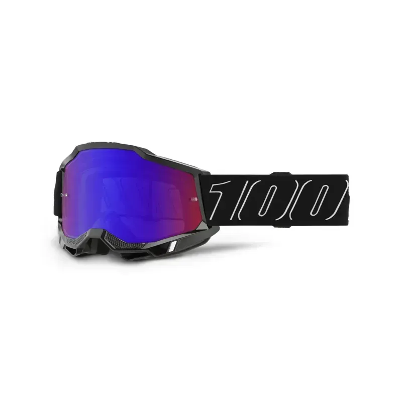 100% Accuri 2 Mirror Red/Blue Lens Goggles in Blackline