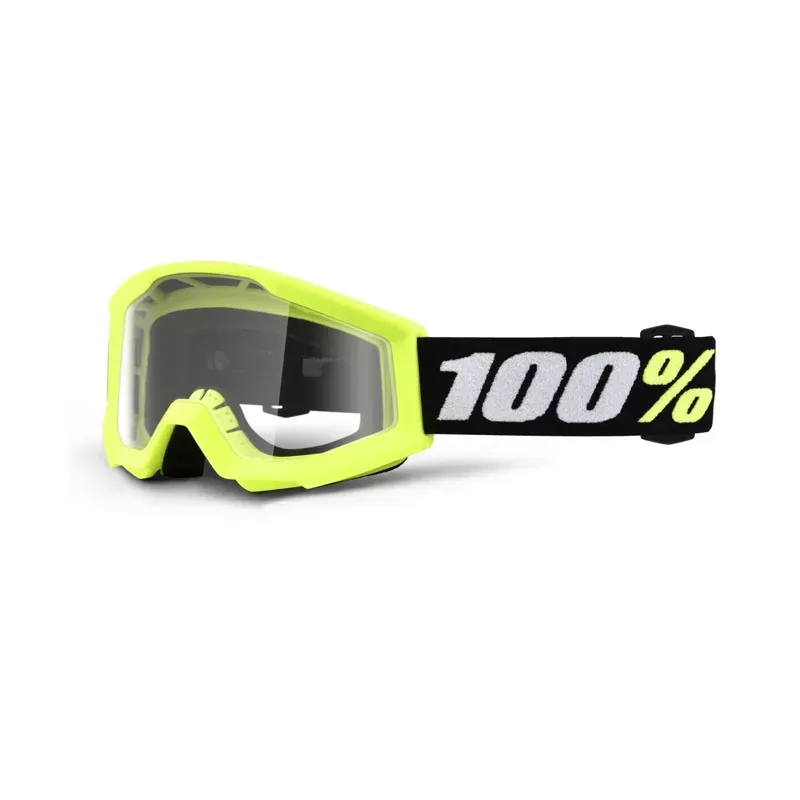 100% Strata Mini Clear Lens Goggles in Yellow
