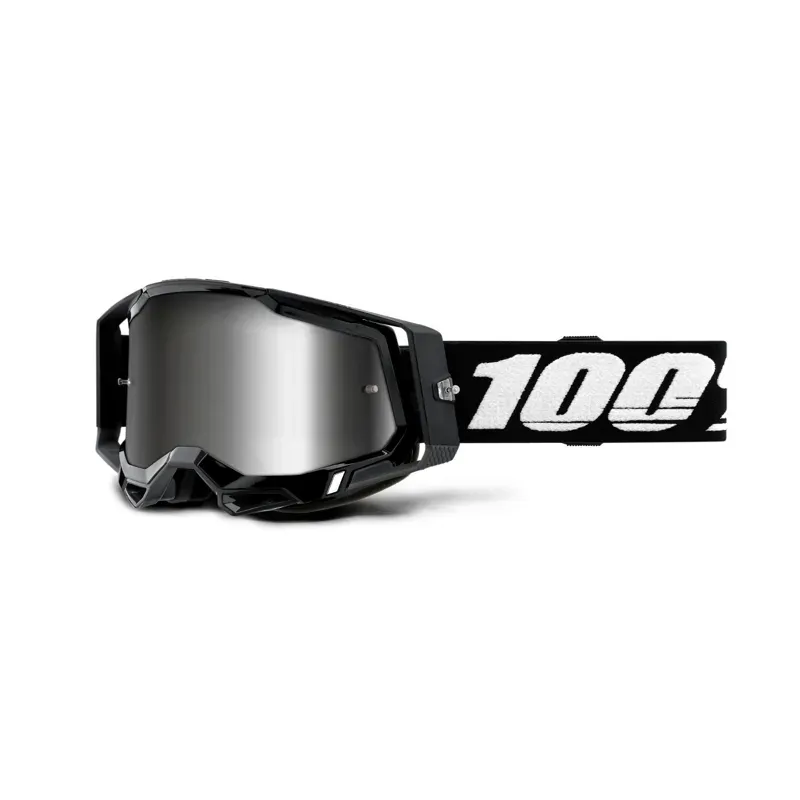 100% Racecraft 2 Goggles in Silver Mirror Lens Black