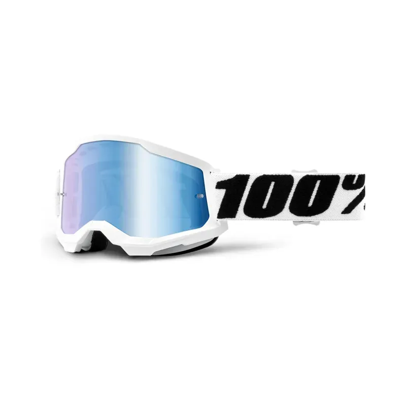 100% Strata 2 Blue Mirror Lens Goggles in Everest