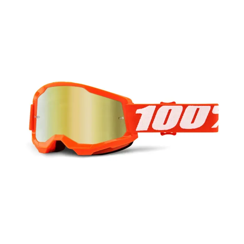 100% Strata 2 Gold Mirror Lens Goggles in Orange