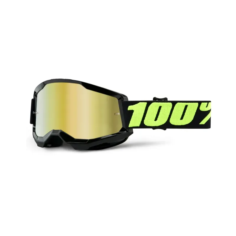 100% Strata 2 Gold Mirror Lens Goggles in Upsol
