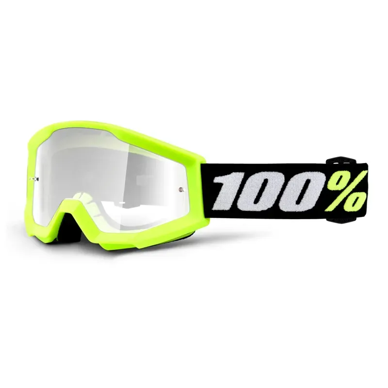 100% Strata Mini Clear Lens Goggles in Yellow