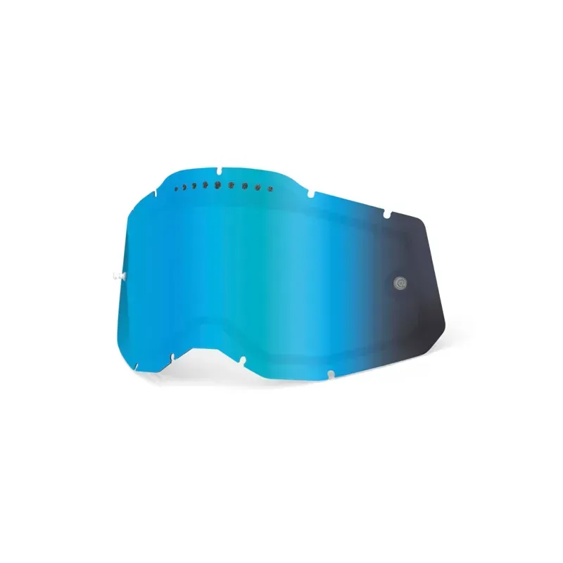100% Racecraft 2/Accuri 2/Strata 2 Dual Pane Vented Lens in Blue Mirror