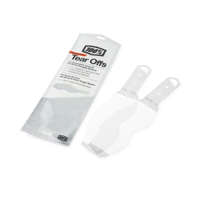 100% Racecraft 2/Accuri 2/Strata 2 Laminated Tear-Off's Pack in Clear