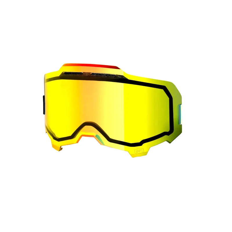 100% Armega Injected Dual Pane Vented Lens Goggles in Gold Mirror
