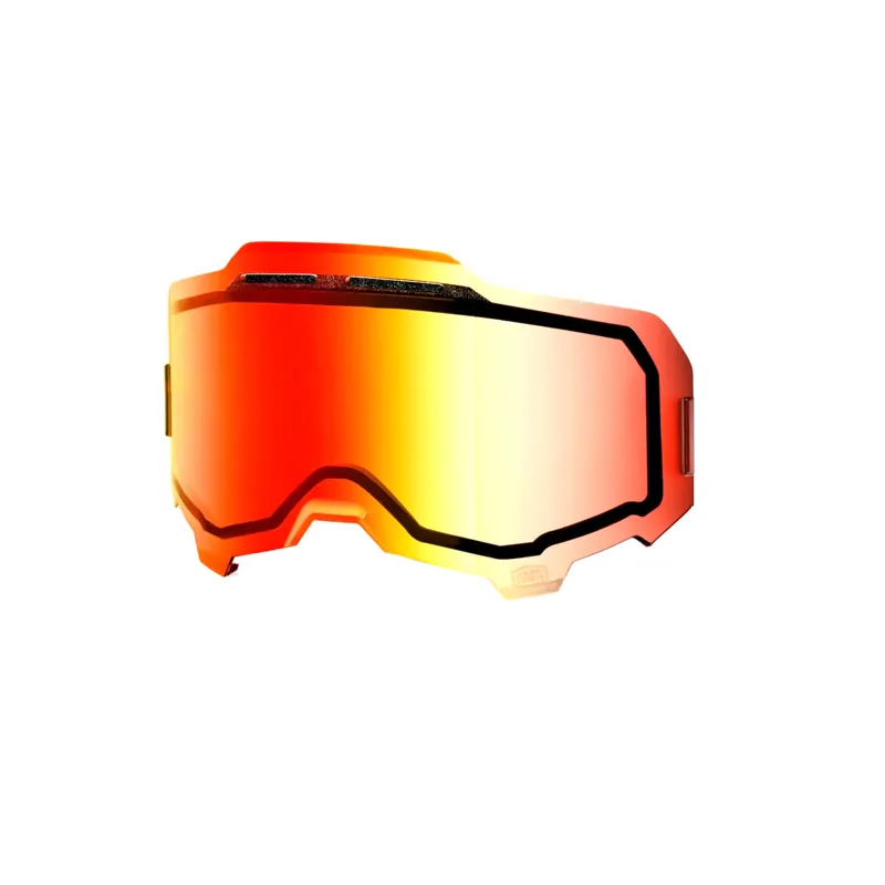 100% Armega Injected Dual Pane Vented Lens Goggles in Red Mirror