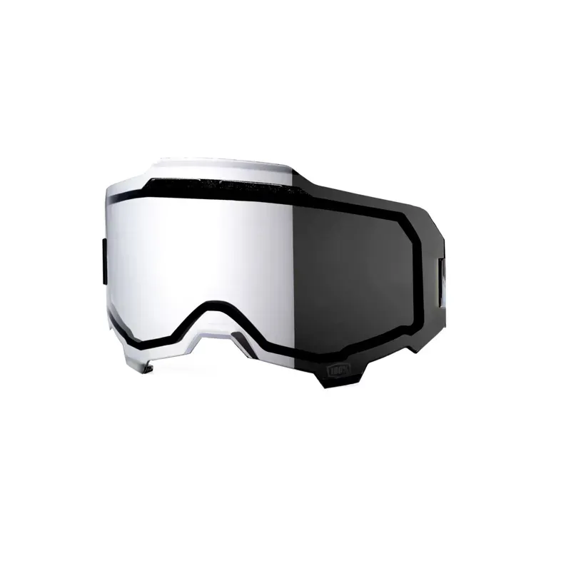 100% Armega Injected Dual Pane Vented Lens Goggles in Silver Mirror