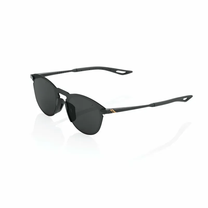 100% Legere Smoke Lens Round Glasses in Polished Black