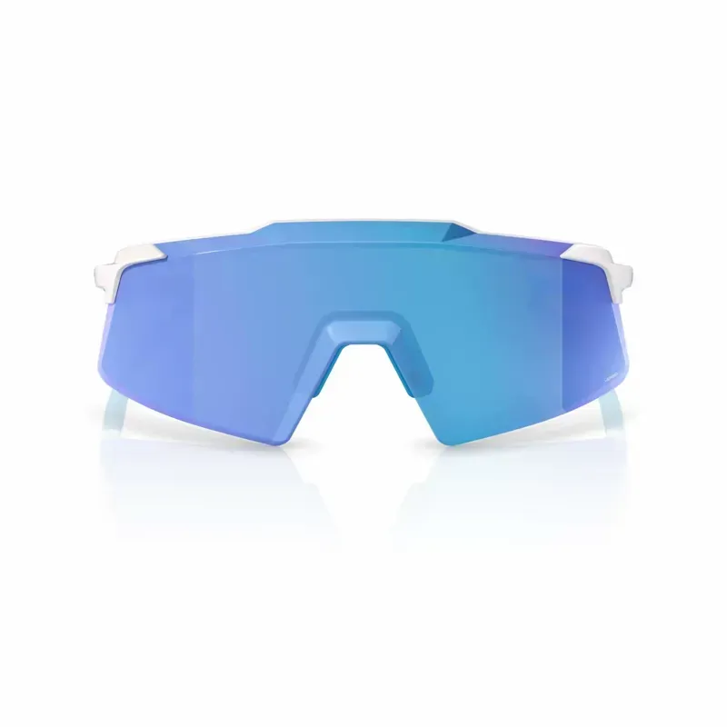 100% Aerocraft Glasses In Matte White/HiPER Blue Mirror Lens-2