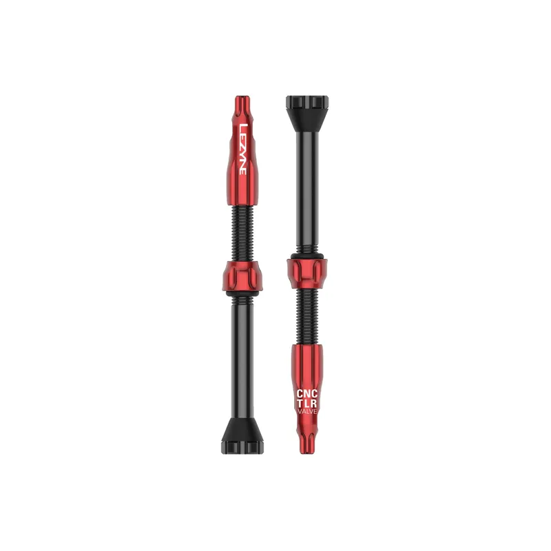 Lezyne CNC TLR 60mm Tubeless Valves in Red