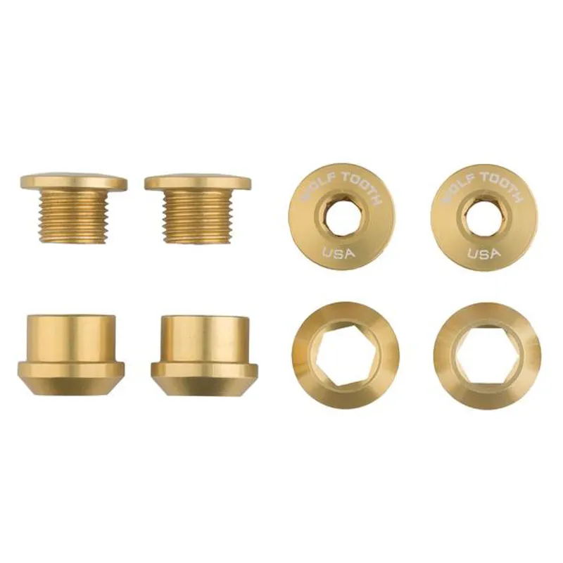 Wolf Tooth Set of 4  1X Chainring Bolts in Gold