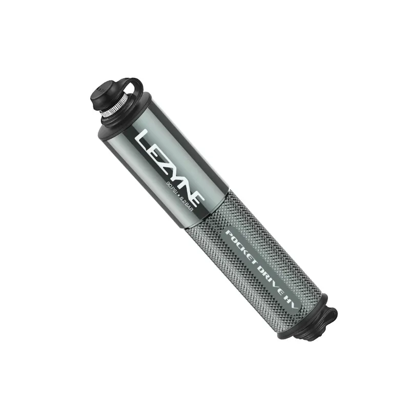 Lezyne Pocket Drive HV Compact Dual Valve Hand Pump High Volume Lite Grey 