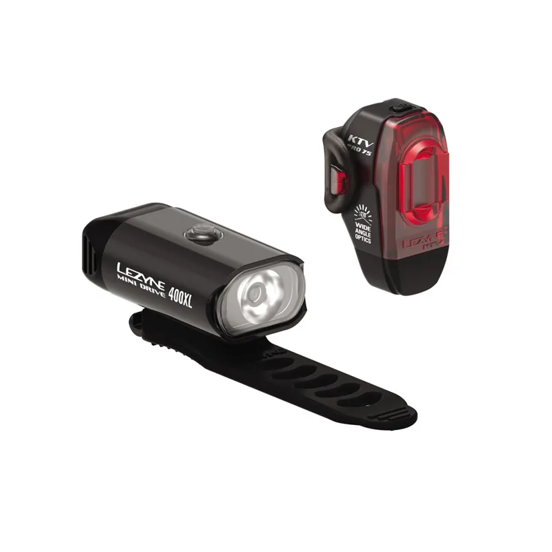 Lezyne LED 400 KTV Pro Mini Drive Light Set in Black